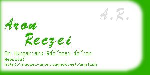 aron reczei business card